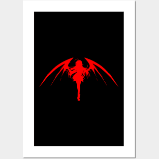 Demon Girl - Red V Posters and Art